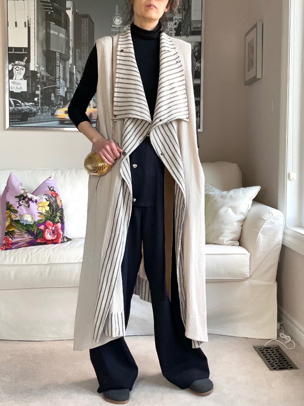 Long sleeveless duster